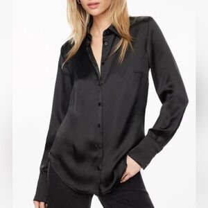 Matisse Slim Satin Button Up Shirt